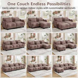 English Elm Chenille Upholstered Loveseat with Curved Silhouette Foam Cushions and Lumbar Pillow Support Rose Dust W714S01951