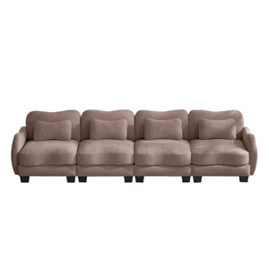 English Elm Oversize Chenille Four Seat Modular Sofa Ergonomic Curved Cloud Comfort Living Room Couch Rose Dust W714S01957
