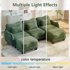 English Elm Chenille Upholstered Loveseat with Curved Silhouette Foam Cushions and Lumbar Pillow Support Green W714S01960