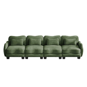 English Elm Oversize Chenille Four Seat Modular Sofa Ergonomic Curved Cloud Comfort Living Room Couch Green W714S01966