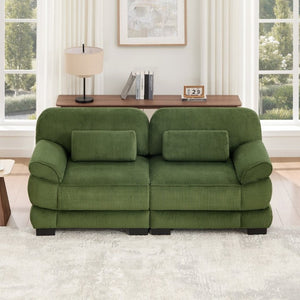 English Elm Cloud Couch Modular Corduroy Loveseat Deep Seat Memory Foam Two Seater for Living Room W714S01988