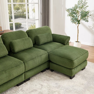 English Elm Cloud Couch Modular Corduroy Loveseat Deep Seat Memory Foam Two Seater for Living Room W714S01988