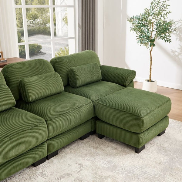 English Elm Cloud Couch Modular Corduroy Loveseat Deep Seat Memory Foam Two Seater for Living Room W714S01988