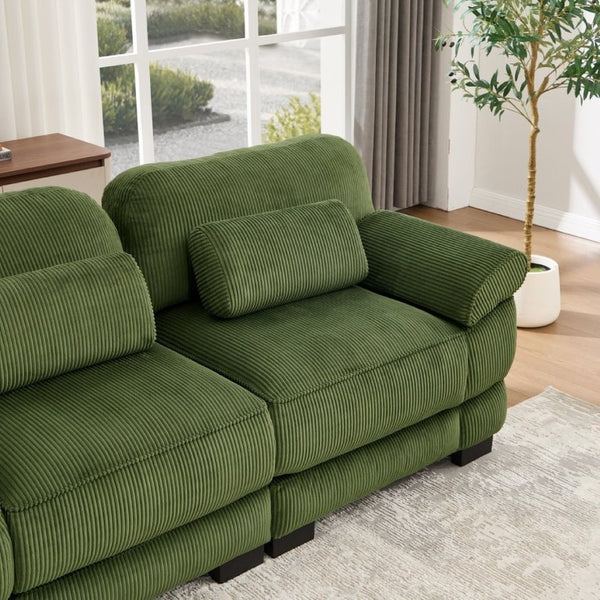 English Elm Cloud Couch Modular Corduroy Loveseat Deep Seat Memory Foam Two Seater for Living Room W714S01988