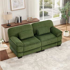 English Elm Cloud Couch Modular Corduroy Loveseat Deep Seat Memory Foam Two Seater for Living Room W714S01988