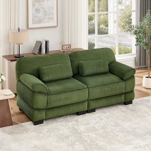 English Elm Cloud Couch Modular Corduroy Loveseat Deep Seat Memory Foam Two Seater for Living Room W714S01988
