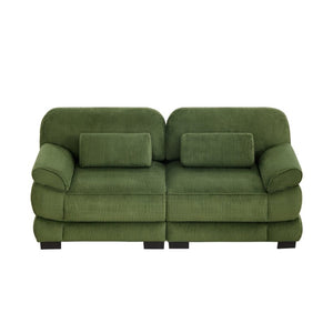 English Elm Cloud Couch Modular Corduroy Loveseat Deep Seat Memory Foam Two Seater for Living Room W714S01988