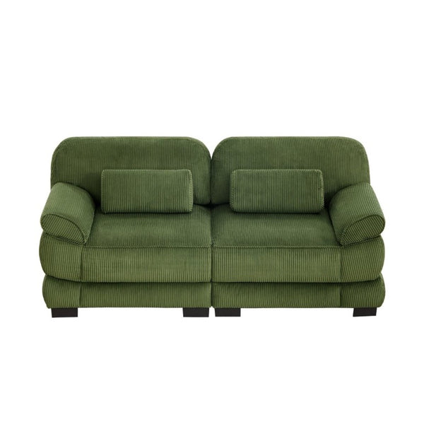 English Elm Cloud Couch Modular Corduroy Loveseat Deep Seat Memory Foam Two Seater for Living Room W714S01988