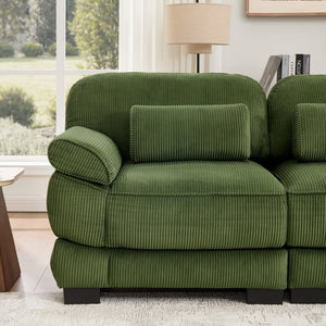 English Elm Cloud Couch Modular Corduroy Loveseat Deep Seat Memory Foam Two Seater for Living Room W714S01988