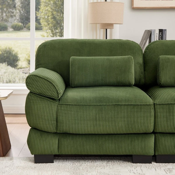 English Elm Cloud Couch Modular Corduroy Loveseat Deep Seat Memory Foam Two Seater for Living Room W714S01988