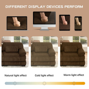 English Elm Cloud Couch Modular Corduroy Loveseat with Memory Foam Cushions for Modern Living Rooms Brown W714S01998