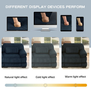 English Elm Cloud Couch Modular Corduroy Loveseat with Memory Foam Cushions for Modern Living Rooms Blue W714S02008