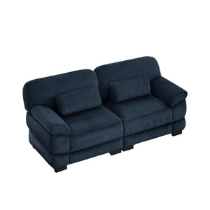 English Elm Cloud Couch Modular Corduroy Loveseat with Memory Foam Cushions for Modern Living Rooms Blue W714S02008