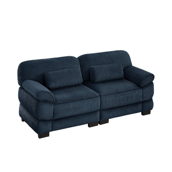 English Elm Cloud Couch Modular Corduroy Loveseat with Memory Foam Cushions for Modern Living Rooms Blue W714S02008