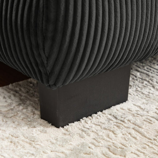 English Elm Cloud Couch Modular Corduroy Loveseat with Memory Foam Cushions for Modern Living Rooms Black W714S02018