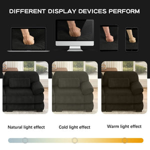 English Elm Cloud Couch Modular Corduroy Loveseat with Memory Foam Cushions for Modern Living Rooms Black W714S02018