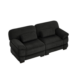 English Elm Cloud Couch Modular Corduroy Loveseat with Memory Foam Cushions for Modern Living Rooms Black W714S02018