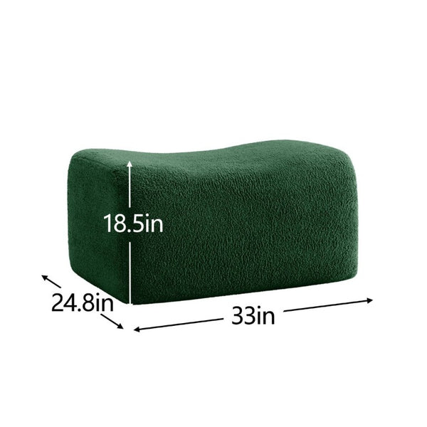 English Elm Soft Teddy Plush Modular Floor Sectional with High Density Sponge Fill for Living Rooms Green W714S02028