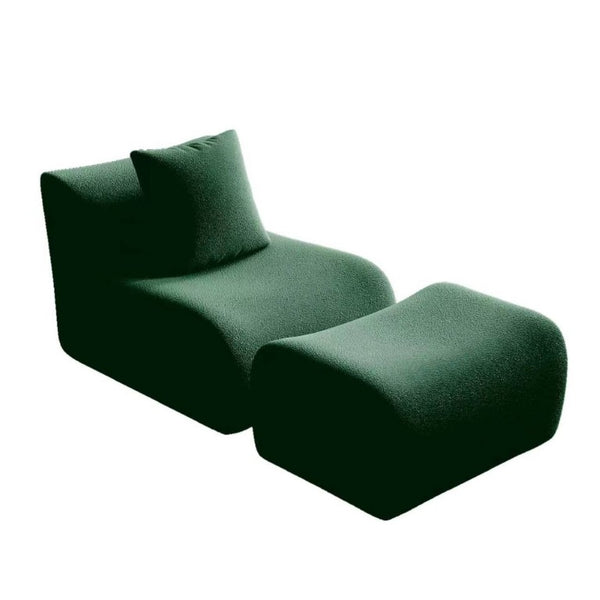 English Elm Soft Teddy Plush Modular Floor Sectional with High Density Sponge Fill for Living Rooms Green W714S02028