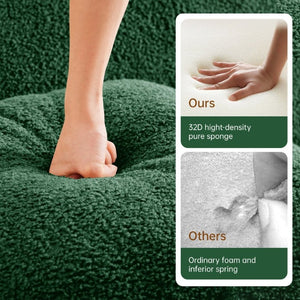 English Elm Soft Teddy Plush Modular Floor Sectional with High Density Sponge Fill for Living Rooms Green W714S02028