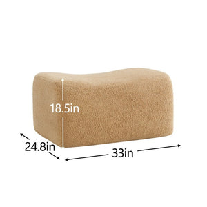 English Elm Soft Teddy Plush Modular Floor Sectional with High Density Sponge Fill for Living Rooms Camel W714S02029