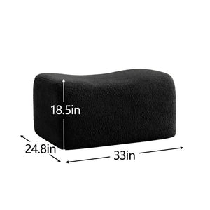English Elm Soft Teddy Plush Modular Floor Sectional with High Density Sponge Fill for Living Rooms Black W714S02030