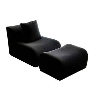 English Elm Soft Teddy Plush Modular Floor Sectional with High Density Sponge Fill for Living Rooms Black W714S02030