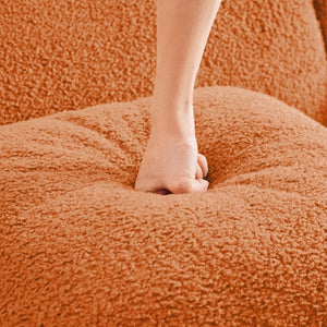 English Elm Soft Teddy Plush Modular Floor Sectional with High Density Sponge Fill for Living Rooms Orange W714S02031