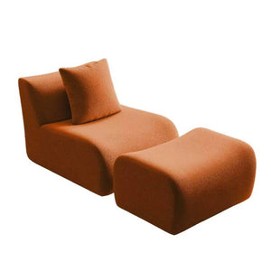 English Elm Soft Teddy Plush Modular Floor Sectional with High Density Sponge Fill for Living Rooms Orange W714S02031