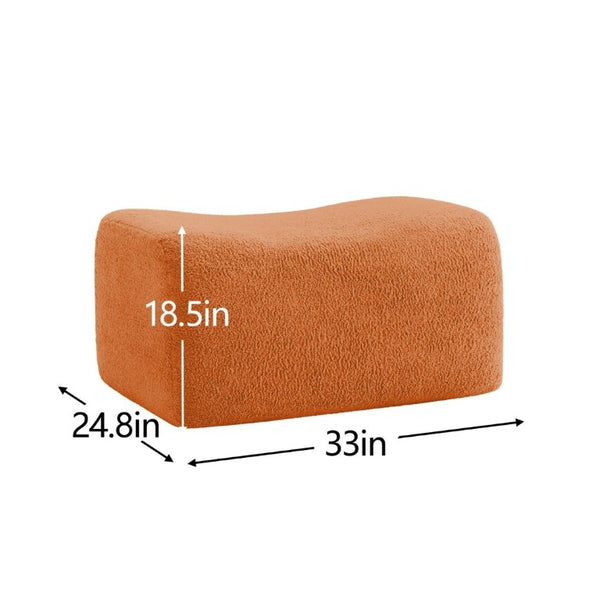 English Elm Soft Teddy Plush Modular Floor Sectional with High Density Sponge Fill for Living Rooms Orange W714S02031