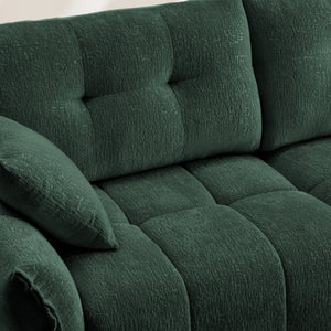 English Elm Modern Chenille Two Seater Sofa with Matching Ottoman for Apartment Living Spaces W714S02032