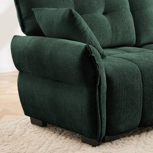 English Elm Modern Chenille Two Seater Sofa with Matching Ottoman for Apartment Living Spaces W714S02032