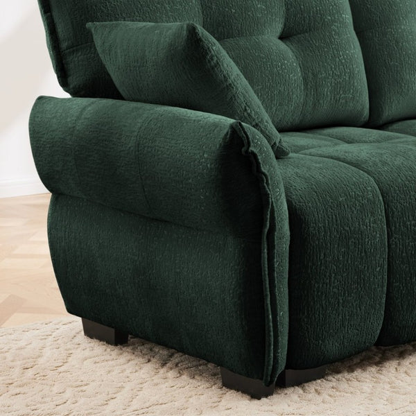 English Elm Modern Chenille Two Seater Sofa with Matching Ottoman for Apartment Living Spaces W714S02032