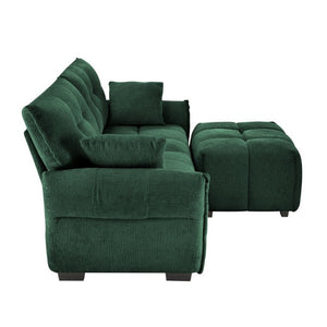 English Elm Modern Chenille Two Seater Sofa with Matching Ottoman for Apartment Living Spaces W714S02032