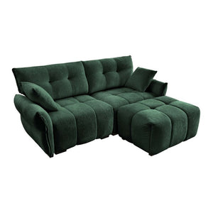 English Elm Modern Chenille Two Seater Sofa with Matching Ottoman for Apartment Living Spaces W714S02032