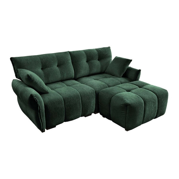 English Elm Modern Chenille Two Seater Sofa with Matching Ottoman for Apartment Living Spaces W714S02032