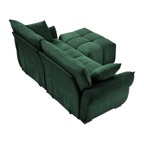 English Elm Modern Chenille Two Seater Sofa with Matching Ottoman for Apartment Living Spaces W714S02032