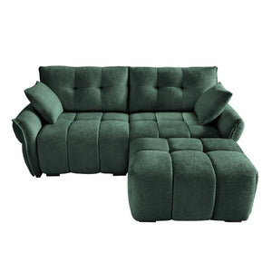 English Elm Modern Chenille Two Seater Sofa with Matching Ottoman for Apartment Living Spaces W714S02032