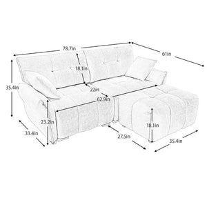 English Elm Modern Chenille Two Seater Sofa with Matching Ottoman for Apartment Living Spaces W714S02032