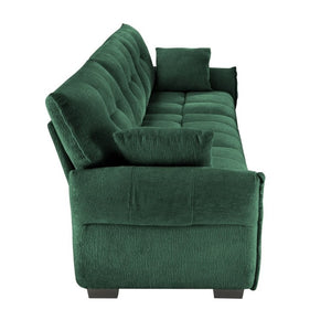 English Elm This Chenille Three Seat Sofa Brings Tufted Arms and Sage Green Warmth to Any Living Room W714S02034