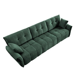 English Elm This Chenille Three Seat Sofa Brings Tufted Arms and Sage Green Warmth to Any Living Room W714S02034