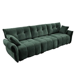 English Elm This Chenille Three Seat Sofa Brings Tufted Arms and Sage Green Warmth to Any Living Room W714S02034