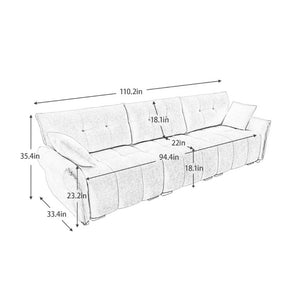 English Elm This Chenille Three Seat Sofa Brings Tufted Arms and Sage Green Warmth to Any Living Room W714S02034
