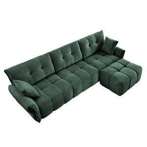 English Elm Three Seater Chenille Sofa Set with Ottoman Tufted Arms Solid Wood Base Sage Lounge W714S02035