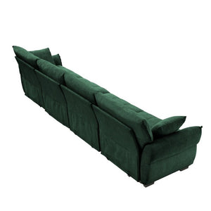 English Elm Modern Four Seater Chenille Sofa Solid Wood Frame Tufted Armrests for Living Rooms W714S02037