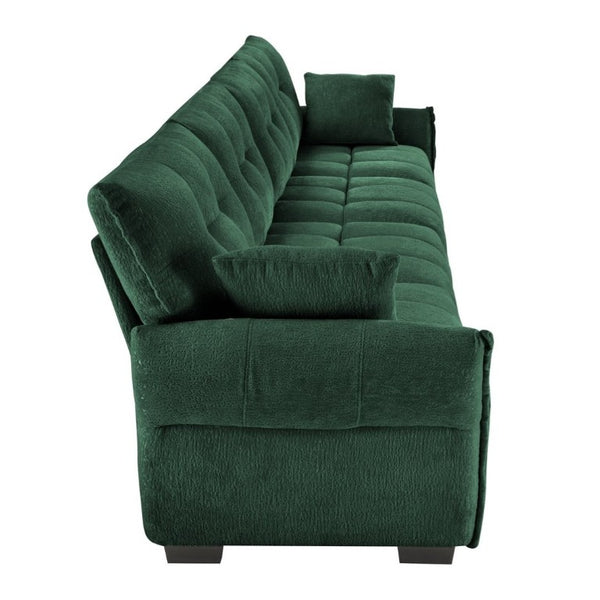 English Elm Modern Four Seater Chenille Sofa Solid Wood Frame Tufted Armrests for Living Rooms W714S02037