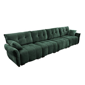 English Elm Modern Four Seater Chenille Sofa Solid Wood Frame Tufted Armrests for Living Rooms W714S02037