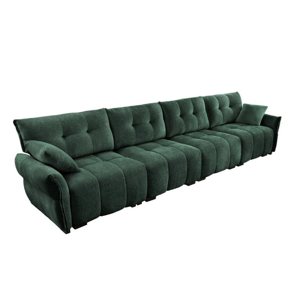 English Elm Modern Four Seater Chenille Sofa Solid Wood Frame Tufted Armrests for Living Rooms W714S02037
