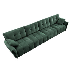 English Elm Modern Four Seater Chenille Sofa Solid Wood Frame Tufted Armrests for Living Rooms W714S02037