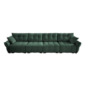 English Elm Modern Four Seater Chenille Sofa Solid Wood Frame Tufted Armrests for Living Rooms W714S02037